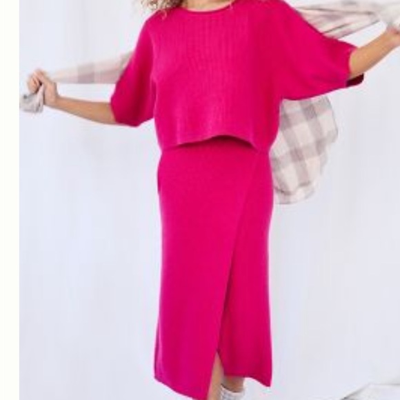 Anthropologie Sweaters - Fall sweater set! Deep pink sweater and skirt from Anthropologie!!! Never worn!